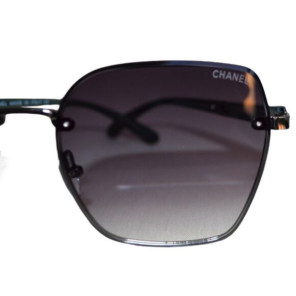 Chanel 19471 Square Sunglasses | Green/Silver | 58-18-140 | Women’s - Picture 6 of 16